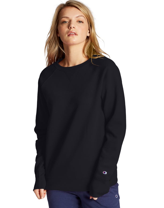 Sudadera Champion Mujer - Powerblend Fleece Classic Crew ( Negras ) 2597608-NR